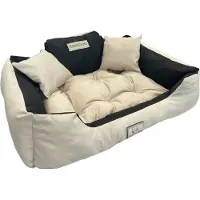AIO Factory Hundebett KINGDOG Laufstall 115x95 cm personalisiert wasserdicht beige