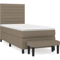 Syfax Boxspringbett mit Matratze Taupe 90x200 cm Stoff