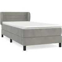 Syfax Boxspringbett mit Matratze Hellgrau 90x190 cm Samt