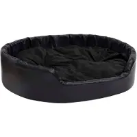 Syfax Hundebett Schwarz 99x89x21 cm Plüsch und Kunstleder