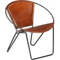 The Living Store Sessel Braun Echtleder