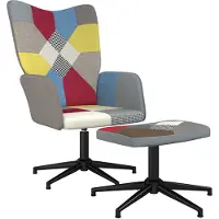 vidaXL Relaxsessel mit Hocker Patchwork Stoff