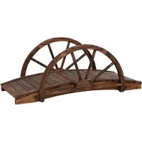Syfax Gartenbrücke mit Rad-Design 99x50x38 cm Massivholz Tanne