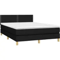 Syfax Boxspringbett mit Matratze Schwarz 140x190 cm Stoff