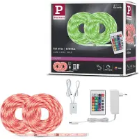 Paulmann LED Stripe "SimpLED 10m RGB bunt dimmbar Set beschichtet 28W", weiß, Flammen 1 Stk., Gesamtlänge 11,77m, Lichterketten, mit Fernbedienung, Memoryfunktion, LED Stripe