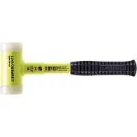HALDER SUPERCRAFT Schonhammer Ø 60 mm rückschlagfrei mit bruchsicherem Stahlrohrstiel gelb fluoreszierend