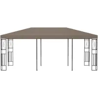 Syfax Pavillon 6x3 m Taupe Stoff 2,6 m hoch mit PA-Beschichtung