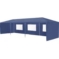 Casa.pro [] Pavillon 900x300x255cm Gartenzelt Partyzelt Gartenpavillon Bierzelt Festzelt Dunkelblau