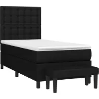 Syfax Boxspringbett mit Matratze Schwarz 90x200 cm Stoff