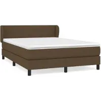 Syfax Boxspringbett mit Matratze Dunkelbraun 140x190 cm Stoff