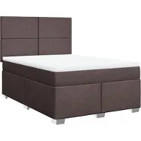 vidaXL Boxspringbett mit Matratze Dunkelbraun 140x200 cm Stoff