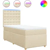 Syfax Boxspringbett mit Matratze Creme 80x200 cm Stoff