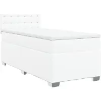 Syfax Boxspringbett mit Matratze Weiß 90x190 cm Kunstleder