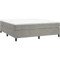 Syfax Boxspringbett mit Matratze Hellgrau 180x200 cm Samt