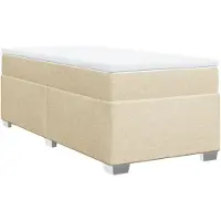 Syfax Boxspringbett mit Matratze Creme 90x190 cm Stoff