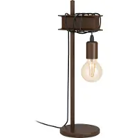 Eglo Tischlampe Townshend 4, Tischleuchte Vintage, Industrial, Nachttischlampe aus Metall, Wohnzimmerlampe in Antik-Braun, mit Schalter, E27