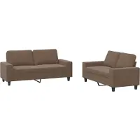vidaXL 2-tlg. Sofagarnitur Braun Stoff