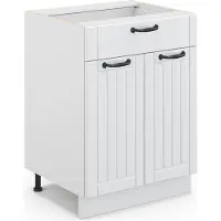 Vicco Badschrank Fame-Line Weiß Landhaus 60 x 82 cm mit Schublade, ohne Arbeitsplatte, Model 43535