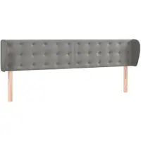 Syfax Kopfteil mit Ohren Hellgrau 183x23x78/88 cm Samt