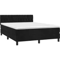 Syfax Boxspringbett mit Matratze Schwarz 140x190 cm Samt