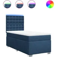 Syfax Boxspringbett mit Matratze Blau 90x200 cm Stoff