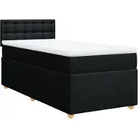 Syfax Boxspringbett mit Matratze Schwarz 90x190 cm Stoff