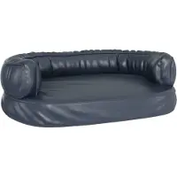 Syfax Hundebett Ergonomisch Schaumstoff Dunkelblau 60x42cm Kunstleder
