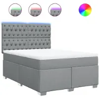 Syfax Boxspringbett mit Matratze Hellgrau 140x200 cm Stoff