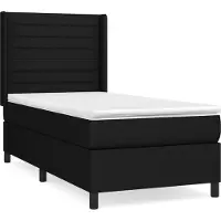 Syfax Boxspringbett mit Matratze Schwarz 90x200 cm Stoff