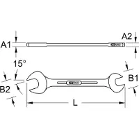 Ks Tools CHROMEplus Doppel-Maulschlüssel, 5/8 x 11/16