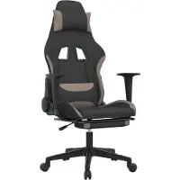 Syfax Gaming-Stuhl mit Fußstütze Schwarz und Taupe Stoff