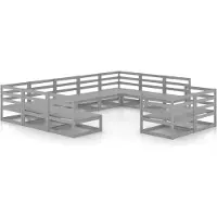 vidaXL 11-tlg. Garten-Lounge-Set Massivholz Kiefer