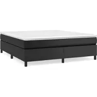 Syfax Boxspringbett mit Matratze Schwarz 180x200 cm Kunstleder