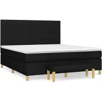 Syfax Boxspringbett mit Matratze Schwarz 160x200 cm Stoff