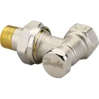 Danfoss RLV-S 10 Rücklaufverschraubung R 3/8, Eck, absperrbar, 1 Stk.