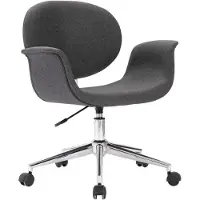 Syfax Bürostuhl Grau Stoff drehbar höhenverstellbar ergonomisch Kunststoffrollen 67x62x80-87,5 cm