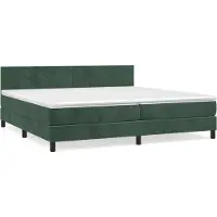 Syfax Boxspringbett mit Matratze Dunkelgrün 200x200 cm Samt