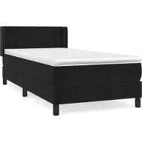 Syfax Boxspringbett mit Matratze Schwarz 90x190 cm Samt
