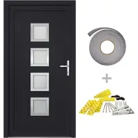 vidaXL Haustür Anthrazit 98x190 cm PVC
