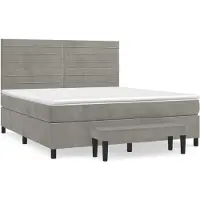 Syfax Boxspringbett mit Matratze Hellgrau 160x200 cm Samt