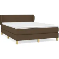 Syfax Boxspringbett mit Matratze Dunkelbraun 140x190 cm Stoff