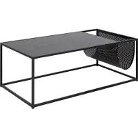 Ebuy24 Sea Couchtisch mit Zeitungshalter schwarz.