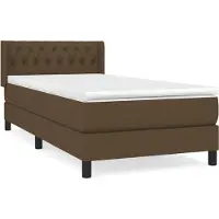 Syfax Boxspringbett mit Matratze Dunkelbraun 100x200 cm Stoff