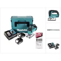 Makita DJV 182 RTJ Akku Pendelhubstichsäge 18V Brushless + 2x Akku 5,0Ah + Ladegerät + 8x Sägeblatt + Makpac