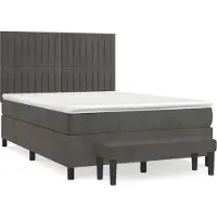 Syfax Boxspringbett mit Matratze Dunkelgrau 140x200 cm Samt