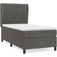 Syfax Boxspringbett mit Matratze Dunkelgrau 80x200 cm Samt