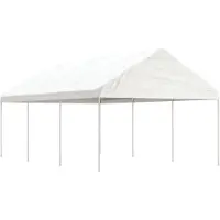 Syfax Pavillon mit Dach Weiß 6,69 x 4,08 x 3,22 m Polyethylen