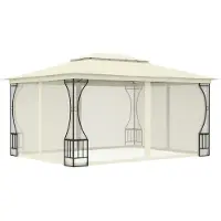 Syfax Pavillon mit Netz 300x400x265 cm Creme