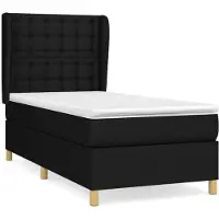 Syfax Boxspringbett mit Matratze Schwarz 90x200 cm Stoff