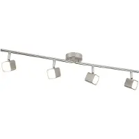 Searchlight Vierfache Deckenleuchte Stahl Silber Polycarbonat Chrom Led 17W 3000K